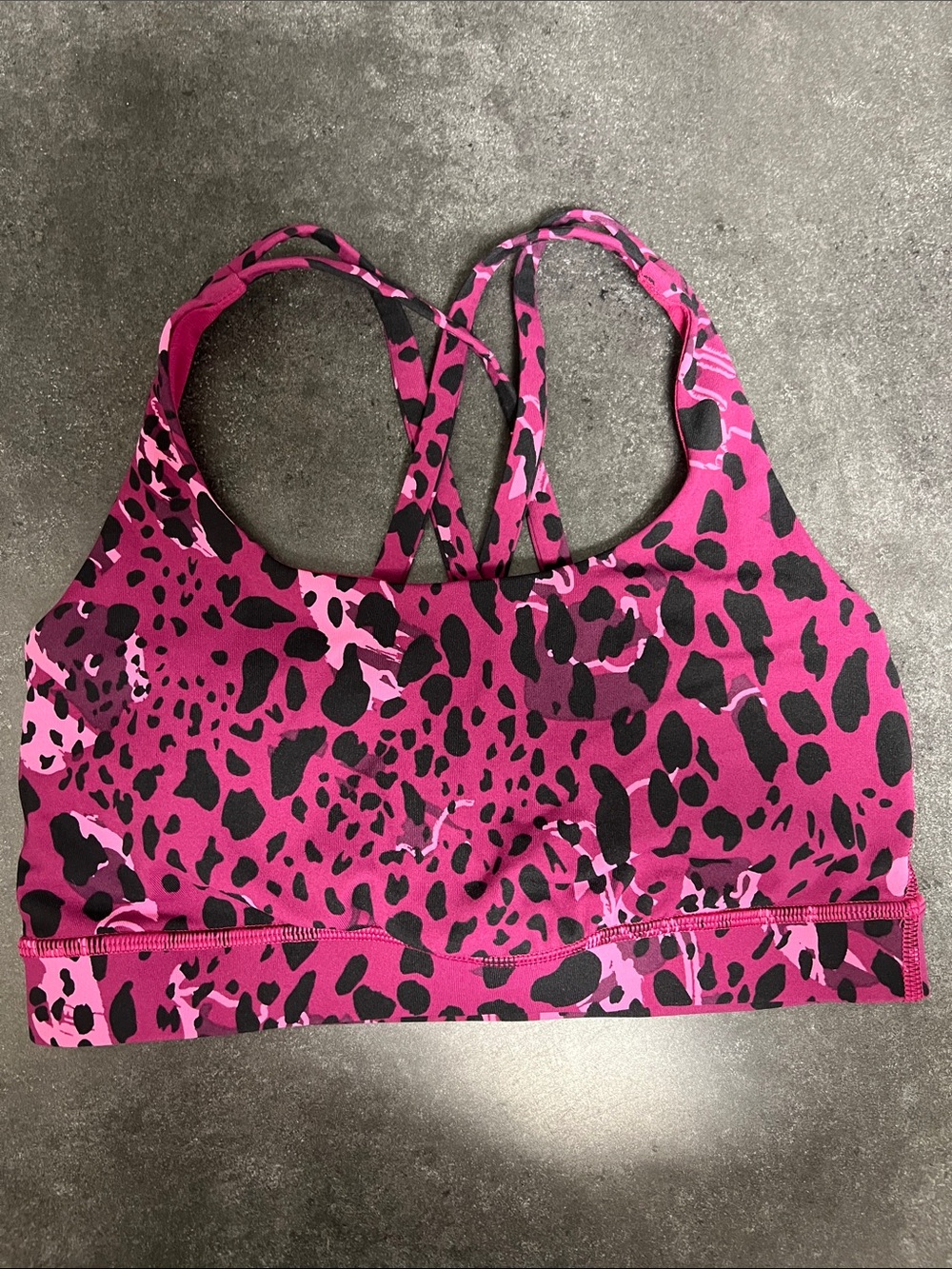 Lululemon- Women’s Pink Animal Print Strappy Sports Bra